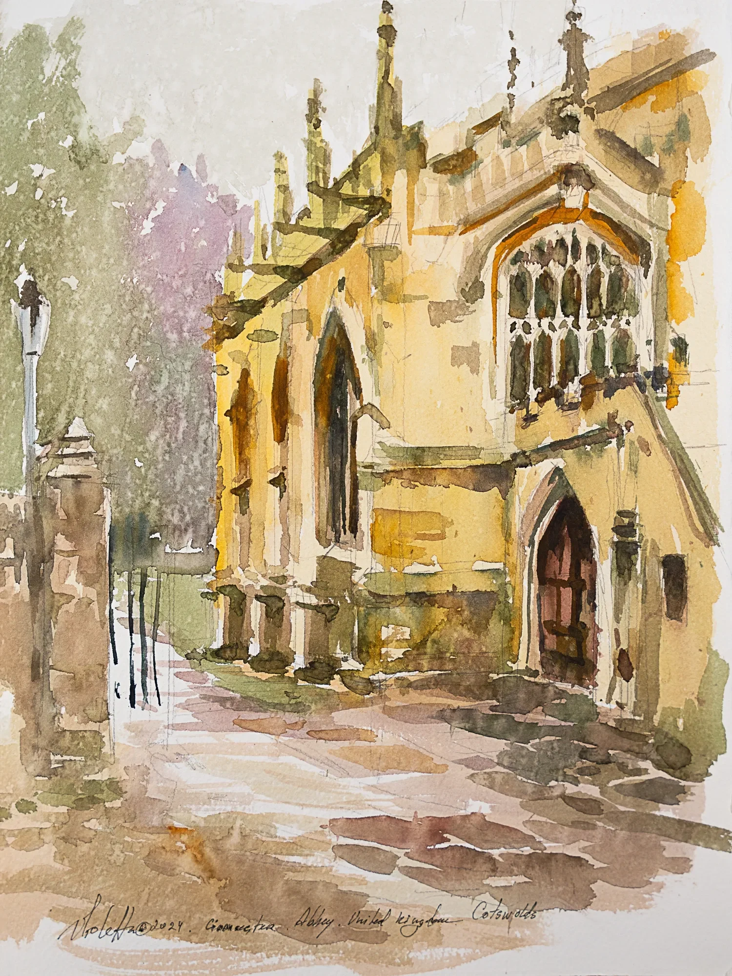 An ornate church façade with a large arched window — study by Violetta Chandler